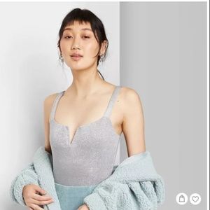 Metallic Bodysuit - Wild Fable - Silver